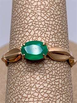 *Кольцо р.17,5 Зеленый Агат арт. 01-1987/00АГ-06-325 Вес  2,21 г - фото 312838