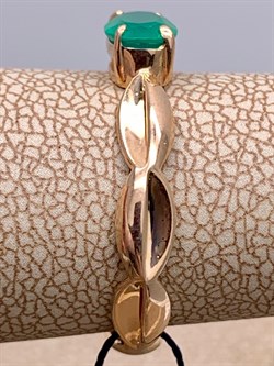 *Кольцо р.17,5 Зеленый Агат арт. 01-1987/00АГ-06-325 Вес  2,21 г - фото 312839