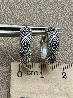 *Серьги Конго Марказит арт. HE1496-648 Вес 5,58 г - фото 312844 *Серьги Конго Марказит арт. HE1496-648 Вес 5,58 г - фото 312844