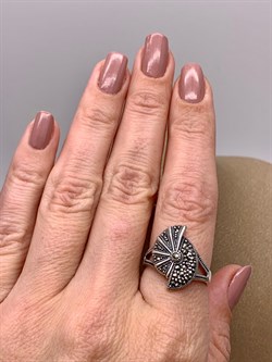 *Кольцо р.18 Марказит арт. HR1649-380 вес 4,85 г - фото 313216