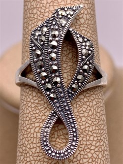 *Кольцо р.16,5 Лента Марказит арт. К 639-439 Вес 5.61 г - фото 313247 *Кольцо р.16,5 Лента Марказит арт. К 639-439 Вес 5.61 г - фото 313247