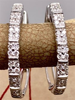 *Серьги Конго Белый бр цв Белое арт. 23989-200-400 вес 2,96 г - фото 313595