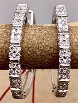 *Серьги Конго Белый бр цв Белое арт. 23989-200-400 вес 2,96 г - фото 313597