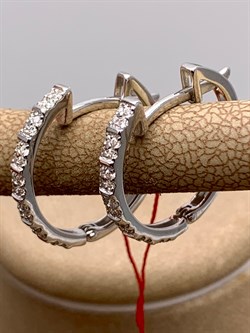 *Серьги Конго Белый бр цв Белое арт. 23989-200-400 вес 2,96 г - фото 313598