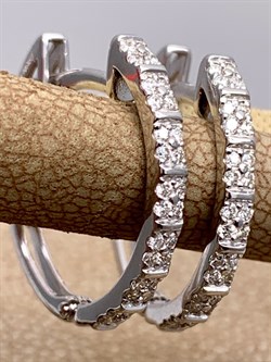 *Серьги Конго Белый бр цв Белое арт. 23989-200-400 вес 2,96 г - фото 313599