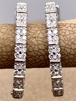 *Серьги Конго Белый бр цв Белое арт. 23989-200-400 вес 2,96 г - фото 313600