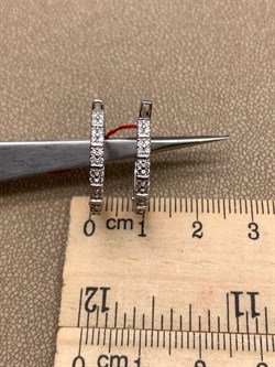 *Серьги Конго Белый бр цв Белое арт. 23989-200-400 вес 2,96 г - фото 313601