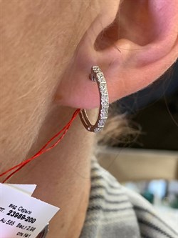 *Серьги Конго Белый бр цв Белое арт. 23989-200-400 вес 2,96 г - фото 313602