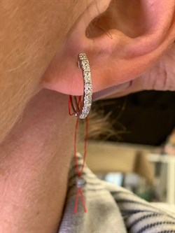 *Серьги Конго Белый бр цв Белое арт. 23989-200-400 вес 2,96 г - фото 313603