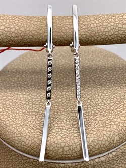 *Серьги Белый бр цв Белое арт. 23459-200-205 вес 2,79 г - фото 313609