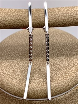 *Серьги Белый бр цв Белое арт. 23459-200-205 вес 2,79 г - фото 313610