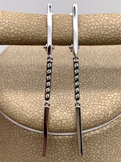 *Серьги Белый бр цв Белое арт. 23459-200-205 вес 2,79 г - фото 313611