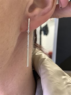 *Серьги Белый бр цв Белое арт. 23459-200-205 вес 2,79 г - фото 313614