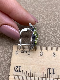 *Серьги Микс Марказит Хризолит арт. HE878-805 вес 8.54 г - фото 313628 *Серьги Микс Марказит Хризолит арт. HE878-805 вес 8.54 г - фото 313628