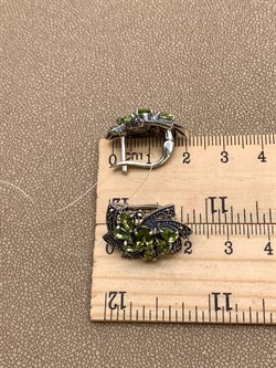 *Серьги Микс Марказит Хризолит арт. HE878-805 вес 8.54 г - фото 313630 *Серьги Микс Марказит Хризолит арт. HE878-805 вес 8.54 г - фото 313630