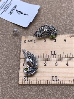 *Серьги Микс Марказит Хризолит арт. HE0001-497 вес 7,7 г - фото 313636 *Серьги Микс Марказит Хризолит арт. HE0001-497 вес 7,7 г - фото 313636