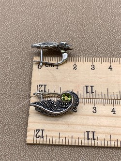 *Серьги Микс Марказит Хризолит арт. HE0001-497 вес 7,7 г - фото 313637 *Серьги Микс Марказит Хризолит арт. HE0001-497 вес 7,7 г - фото 313637