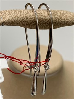 *Серьги Петли Белый бр цв Белое арт. 23717-200-286 вес около 3,04 г - фото 313699