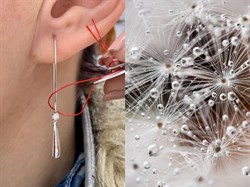 *Серьги Петли Белый бр цв Белое арт. 23717-200-286 вес около 3,04 г - фото 313700