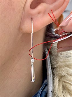 *Серьги Петли Белый бр цв Белое арт. 23717-200-286 вес около 3,04 г - фото 313701