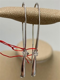 *Серьги Петли Белый бр цв Белое арт. 23717-200-286 вес около 3,04 г - фото 313703