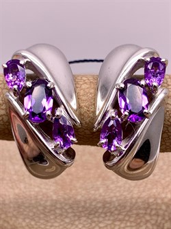 *Серьги Аметист арт. 02-2193/00АМ-00-536 Вес 6,01 г - фото 313739