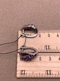 *Серьги Аметист арт. 02-2193/00АМ-00-536 Вес 6,01 г - фото 313742