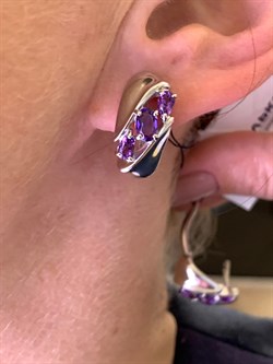 *Серьги Аметист арт. 02-2193/00АМ-00-536 Вес 6,01 г - фото 313743