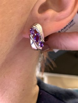 *Серьги Аметист арт. 02-2193/00АМ-00-536 Вес 6,01 г - фото 313744