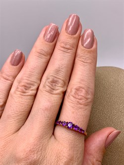 *Кольцо р.19 Аметист арт. 01-2250/00АМ-06-421 Вес 1,51 г - фото 313761