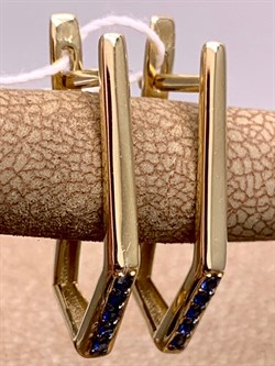 *Серьги Сапфир цв Лимонное арт. 2823334-022 вес 2,48 г - фото 314386