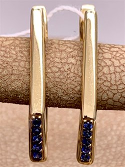 *Серьги Сапфир цв Лимонное арт. 2823334-022 вес 2,48 г - фото 314388