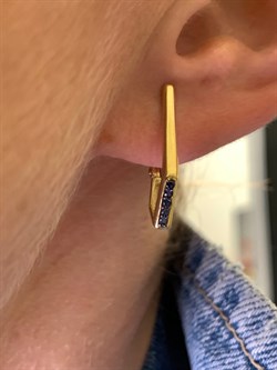 *Серьги Сапфир цв Лимонное арт. 2823334-022 вес 2,48 г - фото 314389