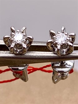 *Пусеты Белый бр цв Белое арт. 23880-200-123 вес 1,49 г - фото 314406 *Пусеты Белый бр цв Белое арт. 23880-200-123 вес 1,49 г - фото 314406