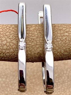 *Серьги цв Белое арт. 23684-200-614 (вес 2,72 г) - фото 314457