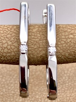 *Серьги цв Белое арт. 23684-200-614 (вес 2,72 г) - фото 314458