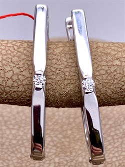 *Серьги цв Белое арт. 23684-200-614 (вес 2,72 г) - фото 314459