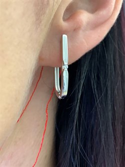 *Серьги цв Белое арт. 23684-200-614 (вес 2,72 г) - фото 314460