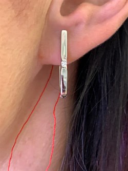 *Серьги цв Белое арт. 23684-200-614 (вес 2,72 г) - фото 314461