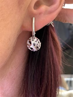 *Серьги Белый бр цв Белое арт. 23444-200-600 вес 5,51 г - фото 314475