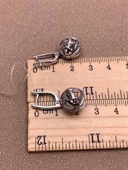 *Серьги Белый бр цв Белое арт. 23444-200-600 вес 5,51 г - фото 314477