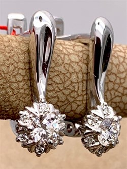 *Серьги Белый бр цв Белое арт. 23009-200-296 вес 2,86 г - фото 314479 *Серьги Белый бр цв Белое арт. 23009-200-296 вес 2,86 г - фото 314479