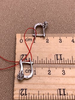 *Серьги Белый бр цв Белое арт. 23009-200-296 вес 2,86 г - фото 314484 *Серьги Белый бр цв Белое арт. 23009-200-296 вес 2,86 г - фото 314484