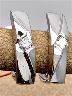 *Серьги Белый бр цв Белое арт. 22956-200-920 вес 2,9 г - фото 314488