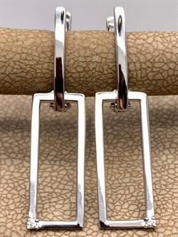 *Серьги Белый бр цв Белое арт. 23678-200-786 вес 3,02 г - фото 314498