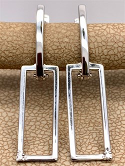 *Серьги Белый бр цв Белое арт. 23678-200-786 вес 3,02 г - фото 314499