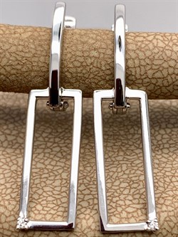 *Серьги Белый бр цв Белое арт. 23678-200-786 вес 3,02 г - фото 314500