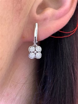 *Серьги Белый бр цв Белое арт. 23302-200-915 вес 3,53 г - фото 314507