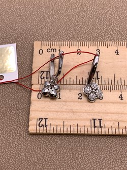 *Серьги Белый бр цв Белое арт. 23302-200-915 вес 3,53 г - фото 314509