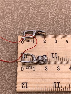 *Серьги Белый бр цв Белое арт. 23302-200-915 вес 3,53 г - фото 314510